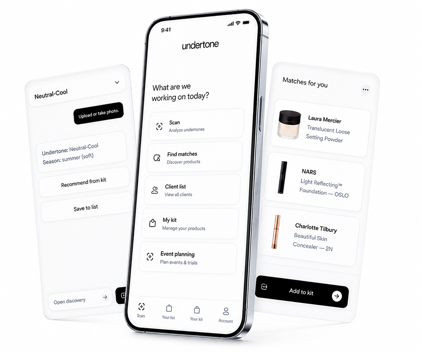 Undertone app preview on white background